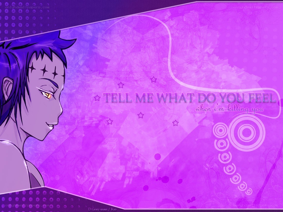 anime character with purple background
