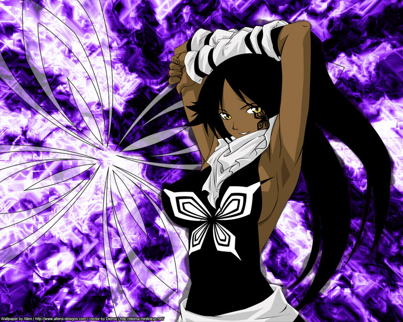 Anime Character with Purple Background — Dramatic