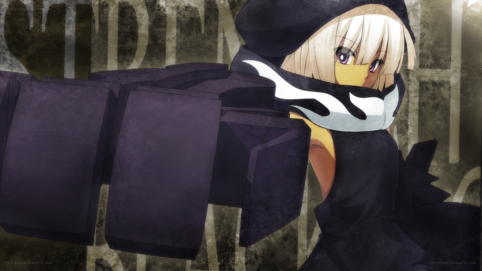 anime character with purple cloak