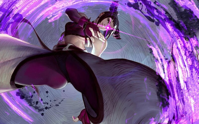 anime character with purple energy