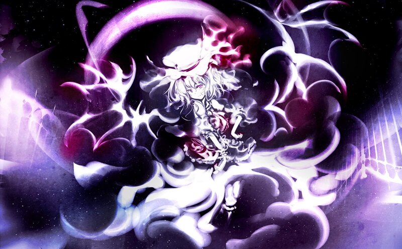 anime character with purple energy