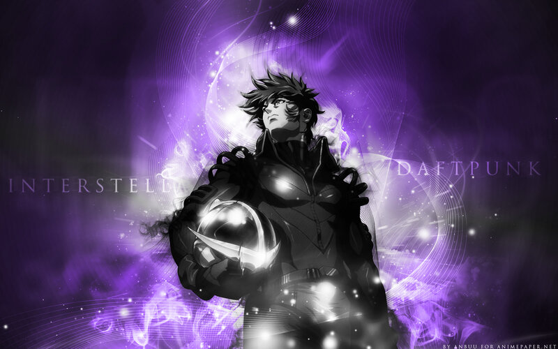 Anime character with purple energy