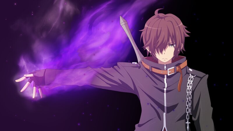 Anime Character with Purple Energy — Dramatic, Night, Sword
