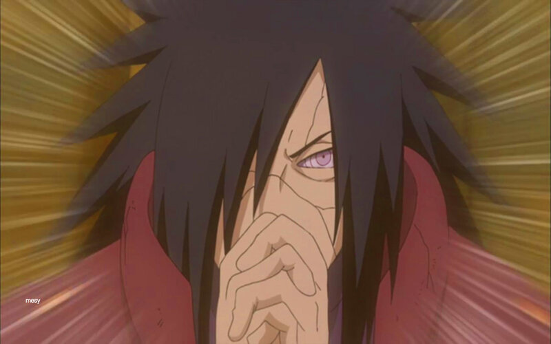 Anime Character with Purple Eye — Black, Dramatic, Red Cloak