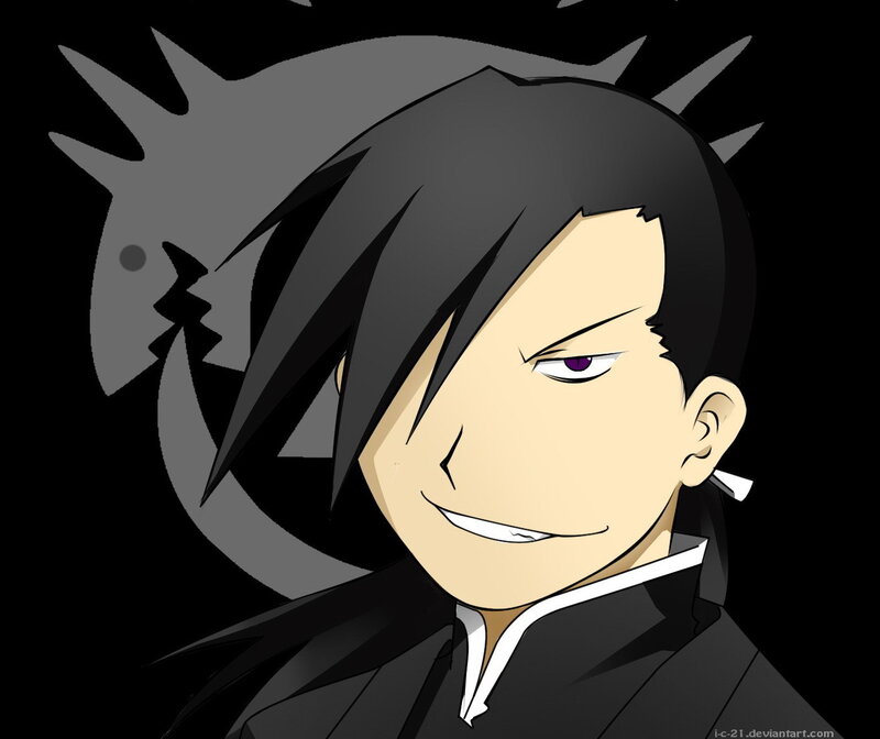 Anime Character with Purple Eye — Black
