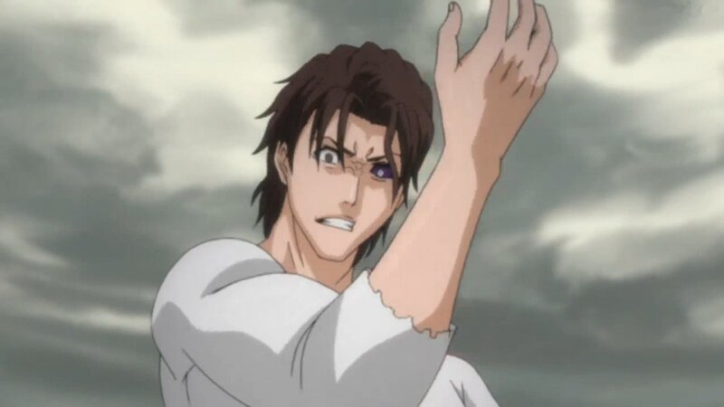 Anime Character with Purple Eye — Gray