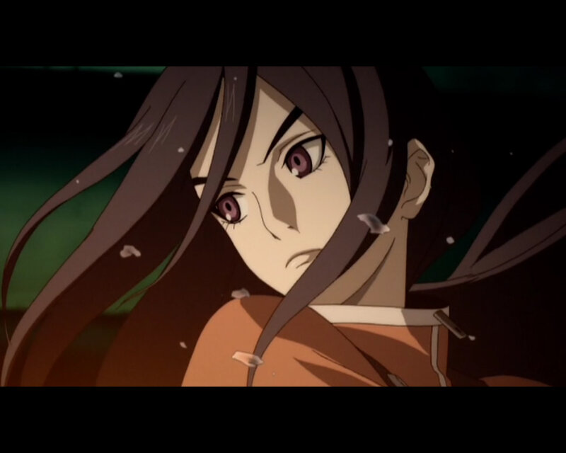 anime character with purple eyes