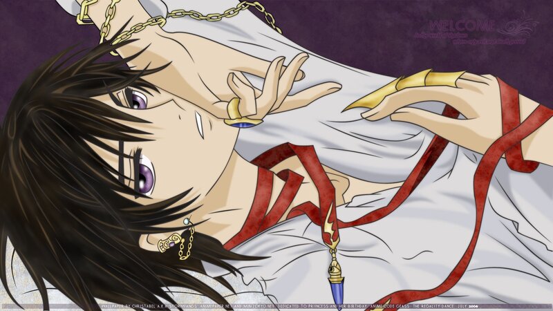anime character with purple eyes