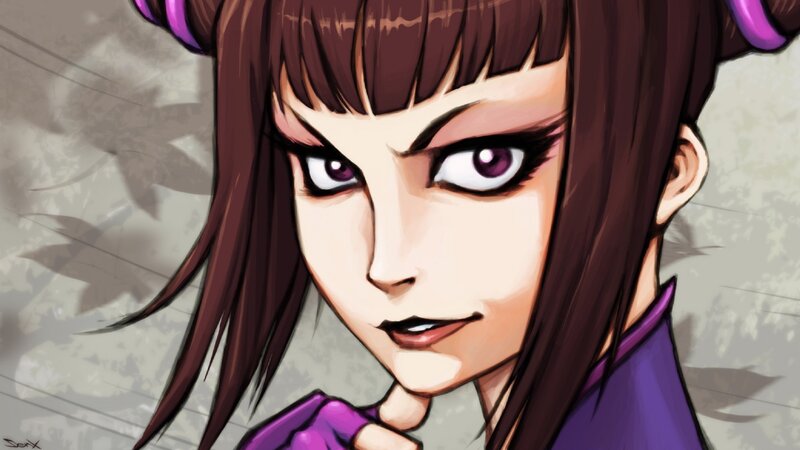 anime character with purple eyes