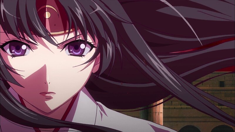 anime character with purple eyes