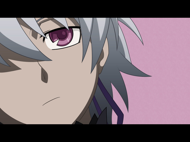 anime character with purple eyes
