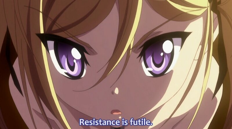 anime character with purple eyes
