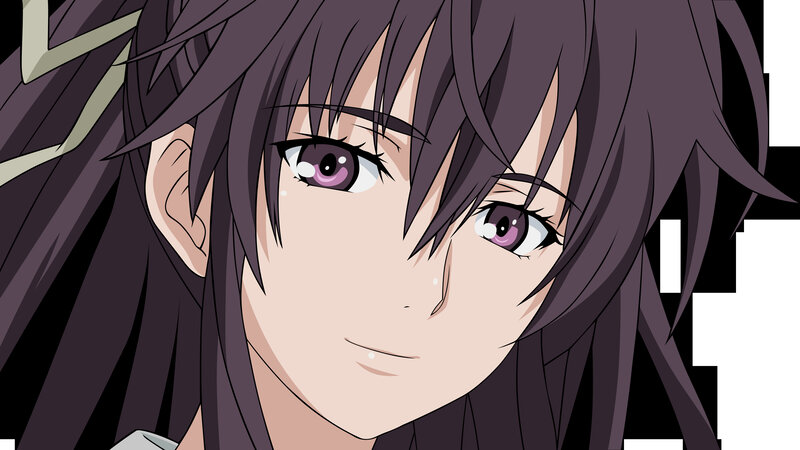 anime character with purple eyes