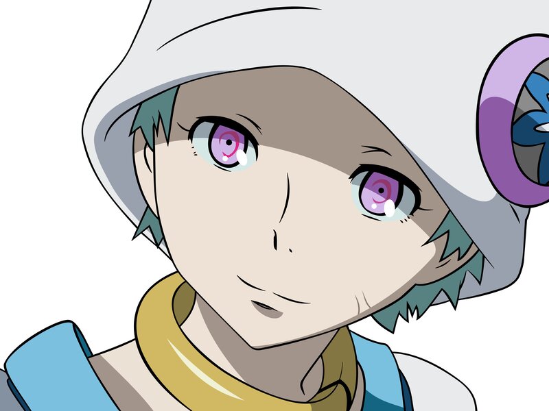 anime character with purple eyes