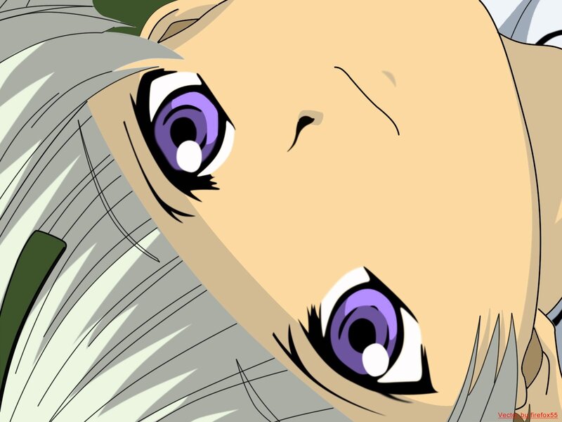 anime character with purple eyes