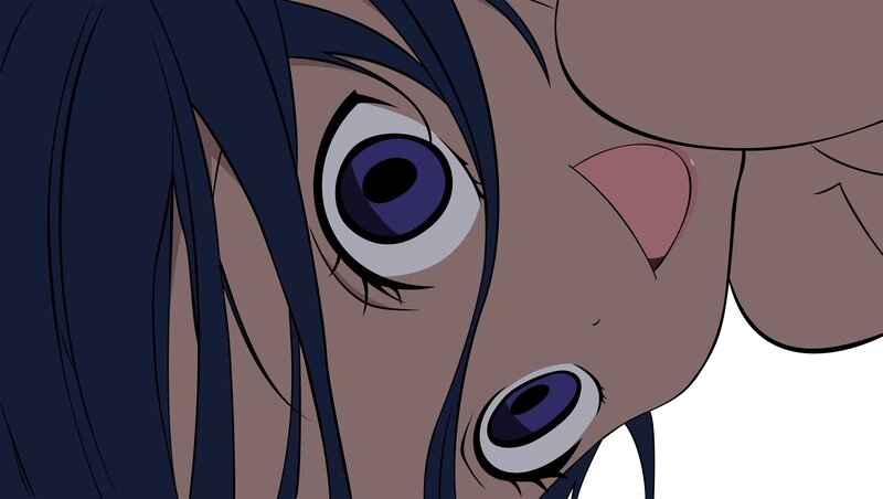 anime character with purple eyes