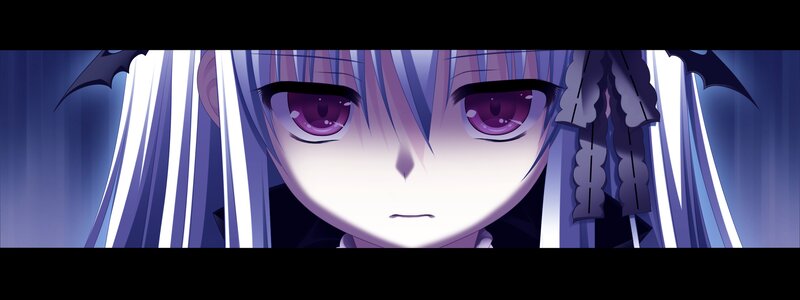 anime character with purple eyes