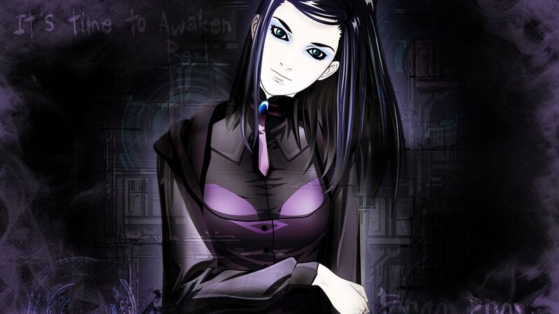 anime character with purple eyes