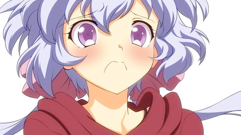 anime character with purple eyes