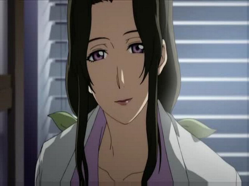 anime character with purple eyes