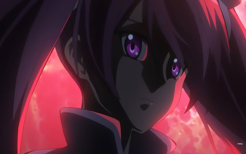 Anime Character with Purple Eyes — Black, Dramatic, Purple Eyes