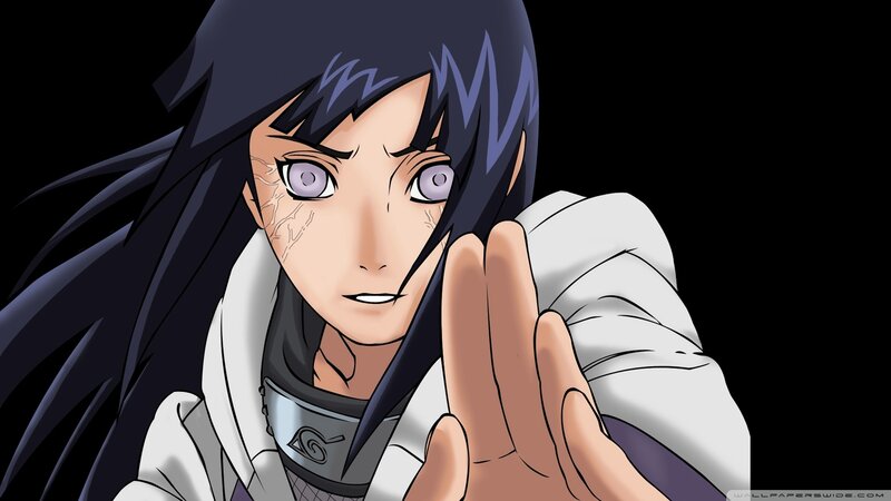 Anime Character with Purple Eyes — Black, Intense, Hand Gesture