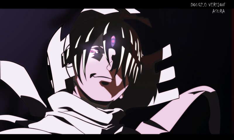 Anime Character with Purple Eyes — Black