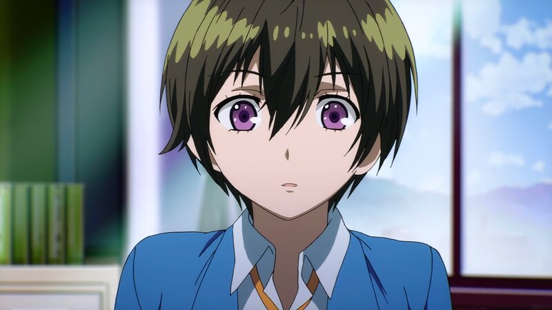Anime Character with Purple Eyes — Blue, Calm