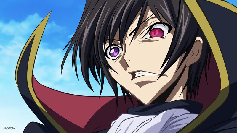 Anime Character with Purple Eyes — Blue, Dramatic, Afternoon