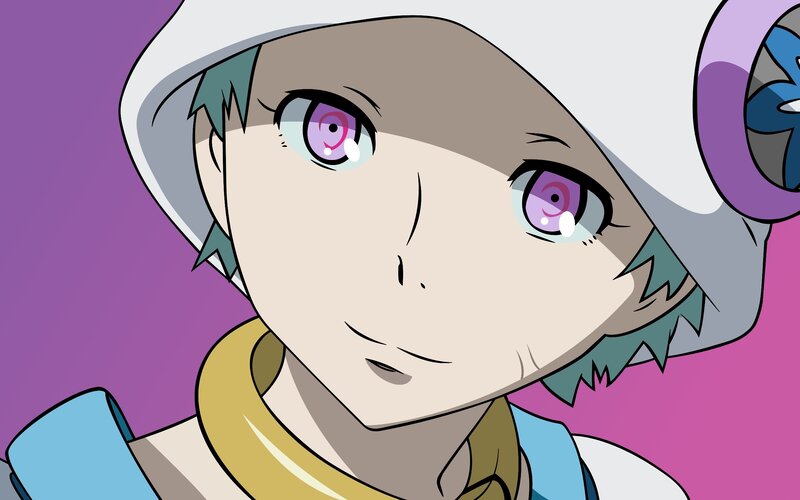Anime Character with Purple Eyes — Dramatic, Hat