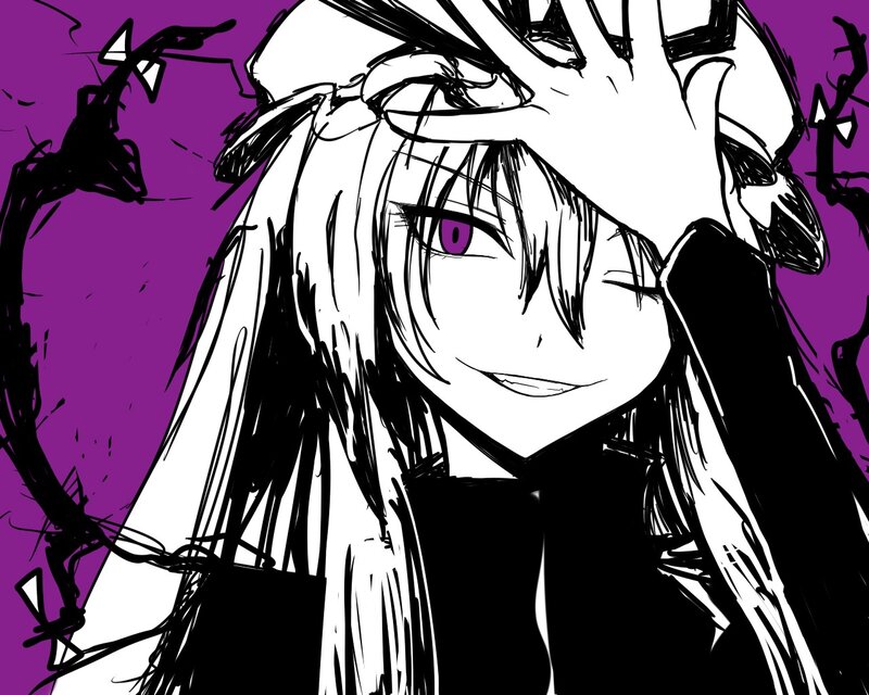 Anime Character with Purple Eyes — Dramatic, Manga