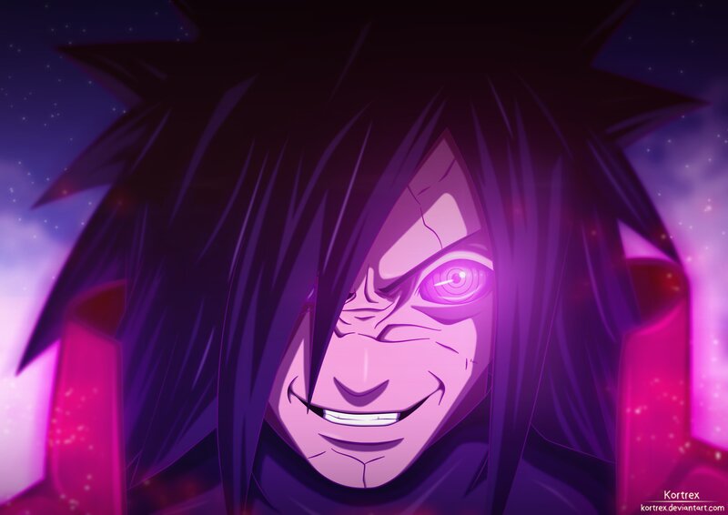 Anime Character with Purple Eyes — Dramatic, Night
