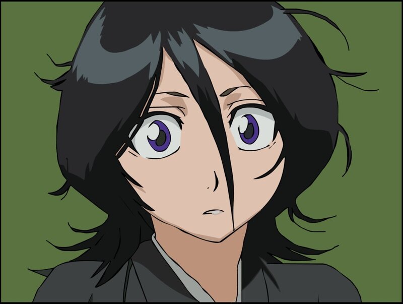 Anime Character with Purple Eyes — Green
