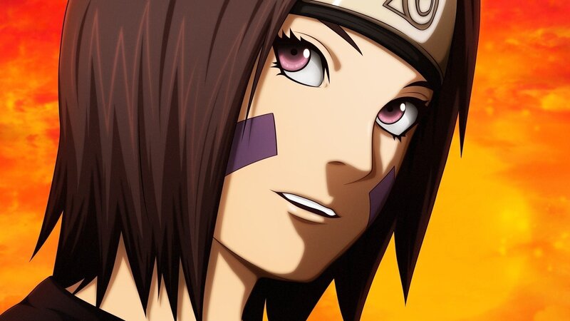Anime Character with Purple Eyes — Orange, Dramatic