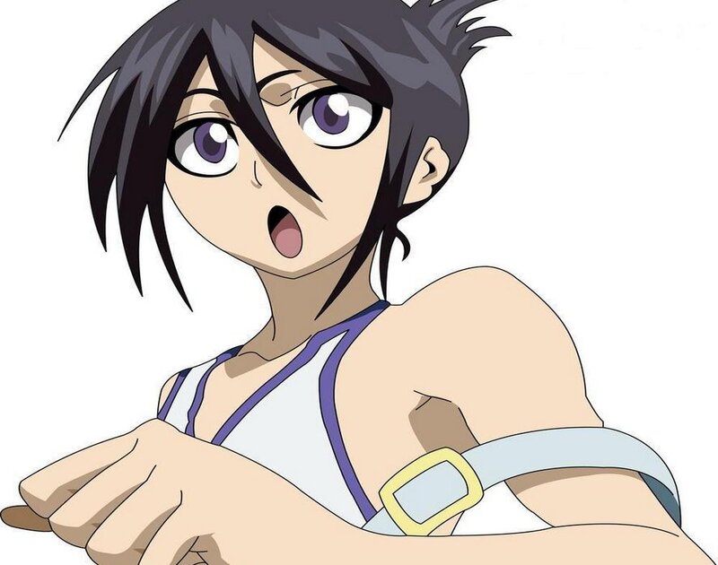 Anime Character with Purple Eyes — White