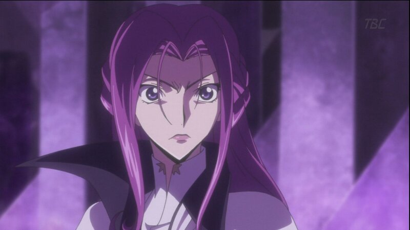 anime character with purple hair