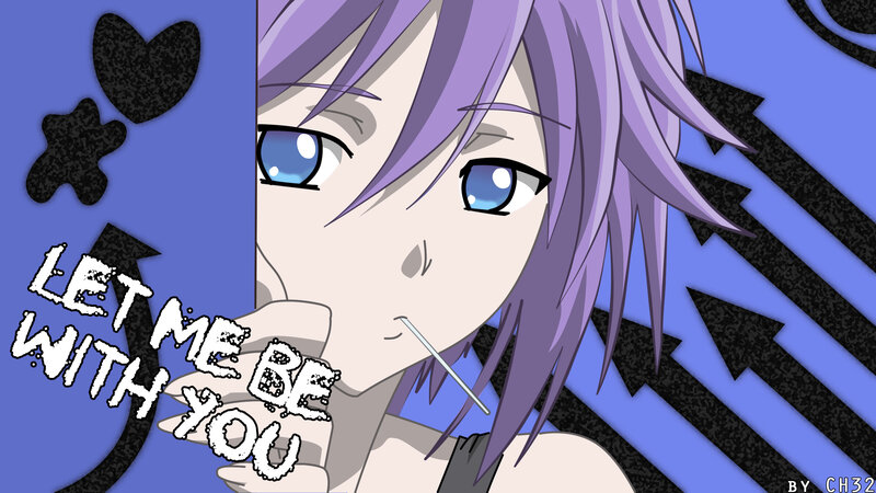 anime character with purple hair