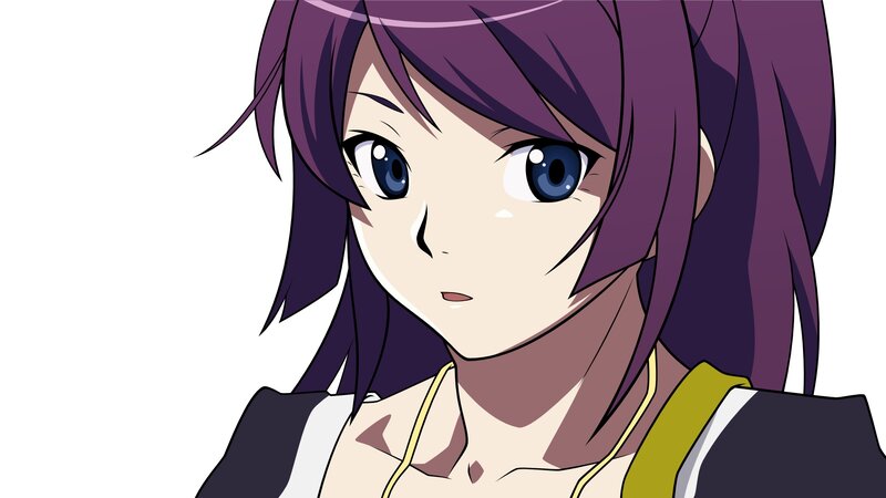anime character with purple hair
