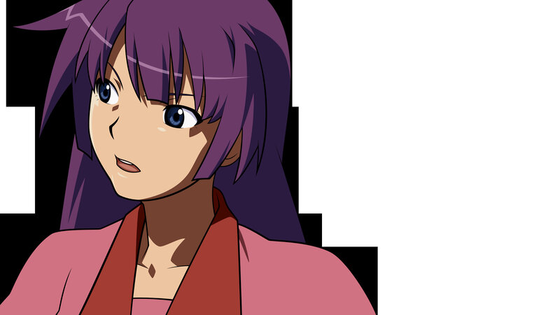 anime character with purple hair