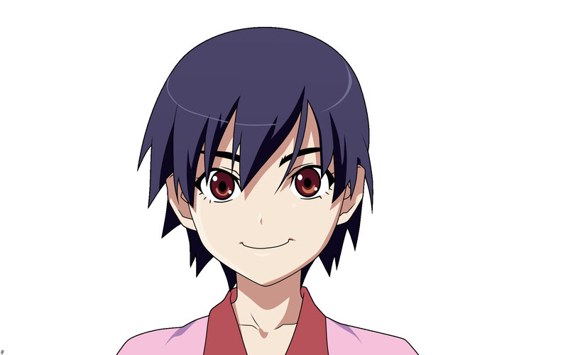 anime character with purple hair