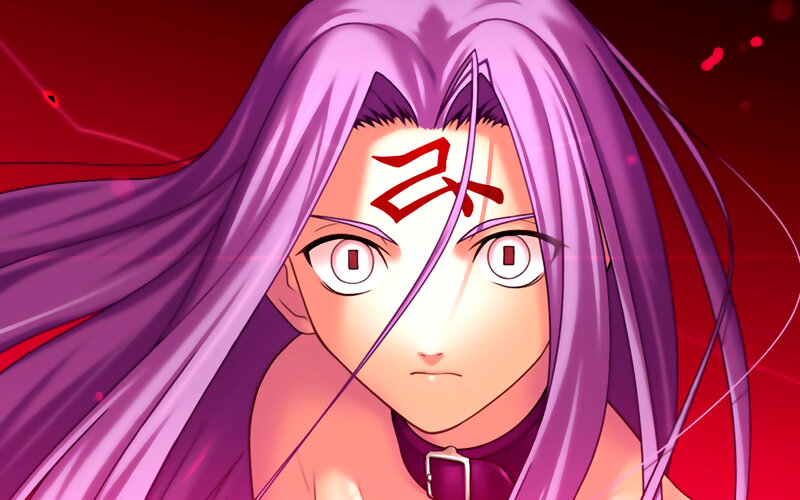 anime character with purple hair