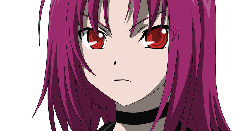 anime character with purple hair