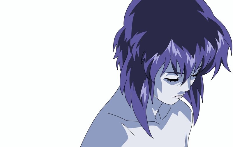 anime character with purple hair