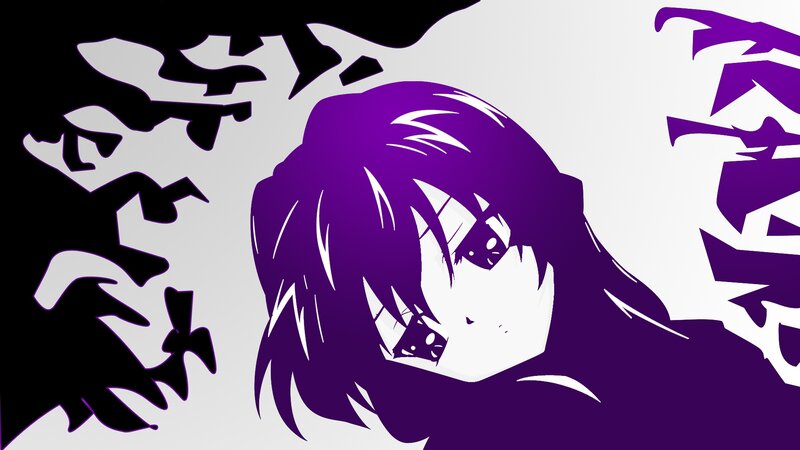 anime character with purple hair