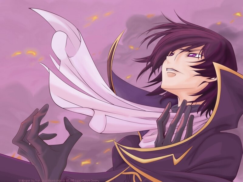 anime character with purple hair