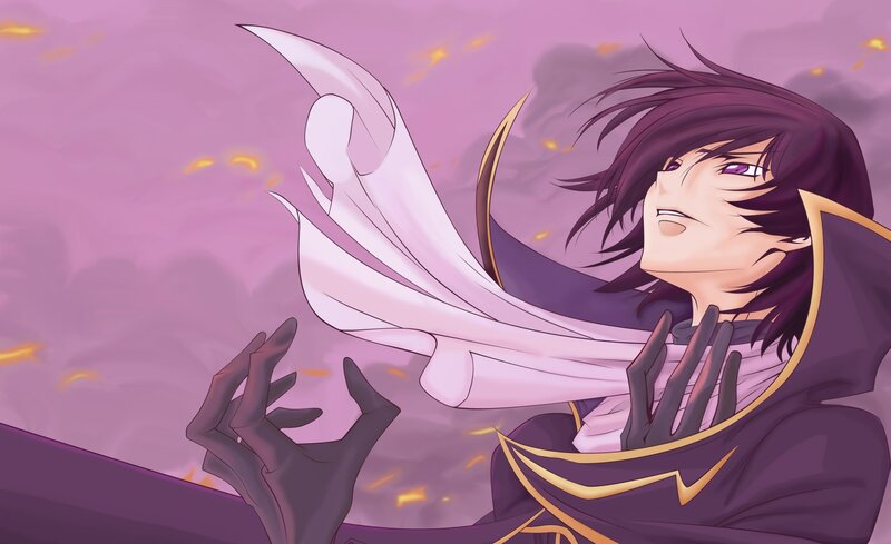 anime character with purple hair