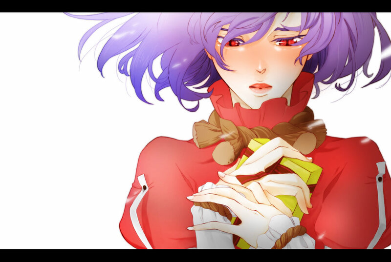 anime character with purple hair
