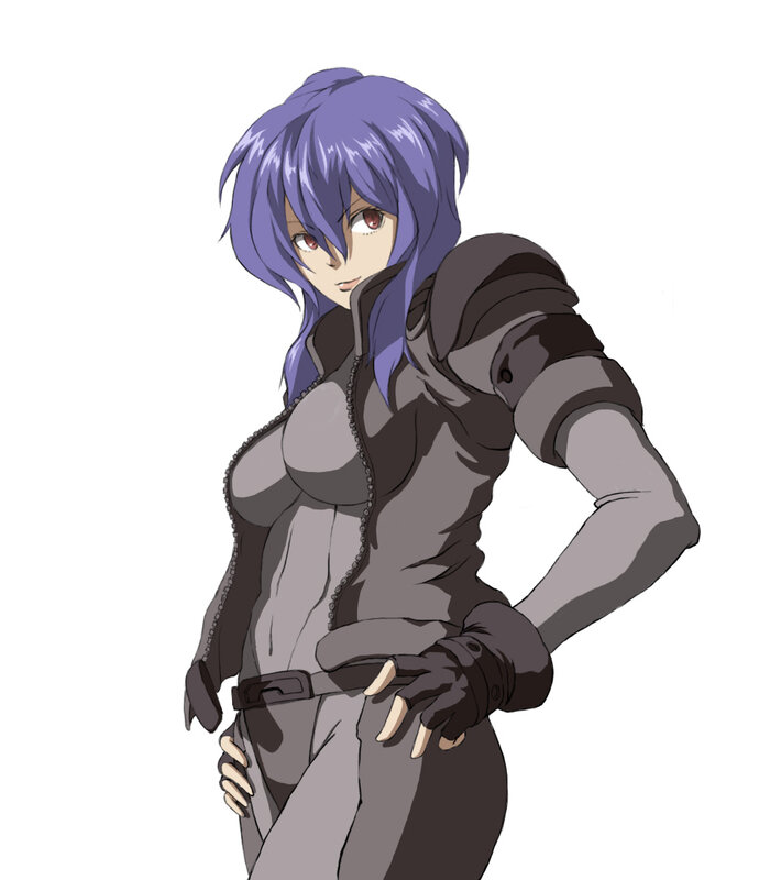 anime character with purple hair