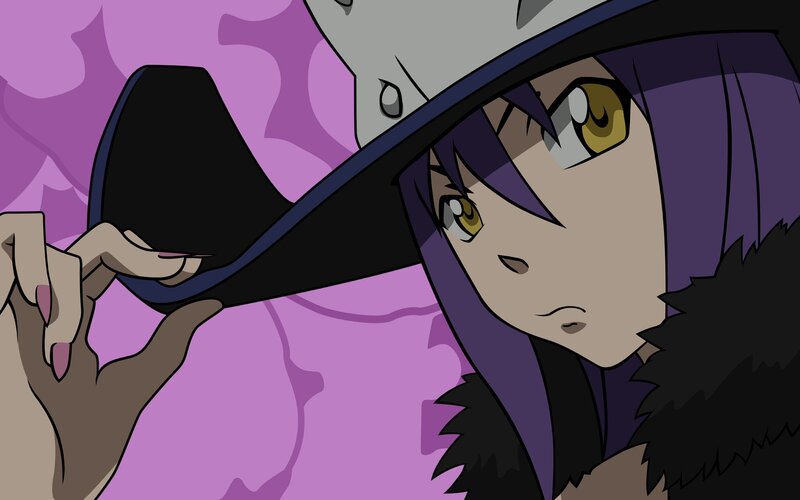 anime character with purple hair