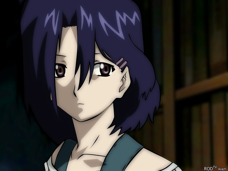 anime character with purple hair